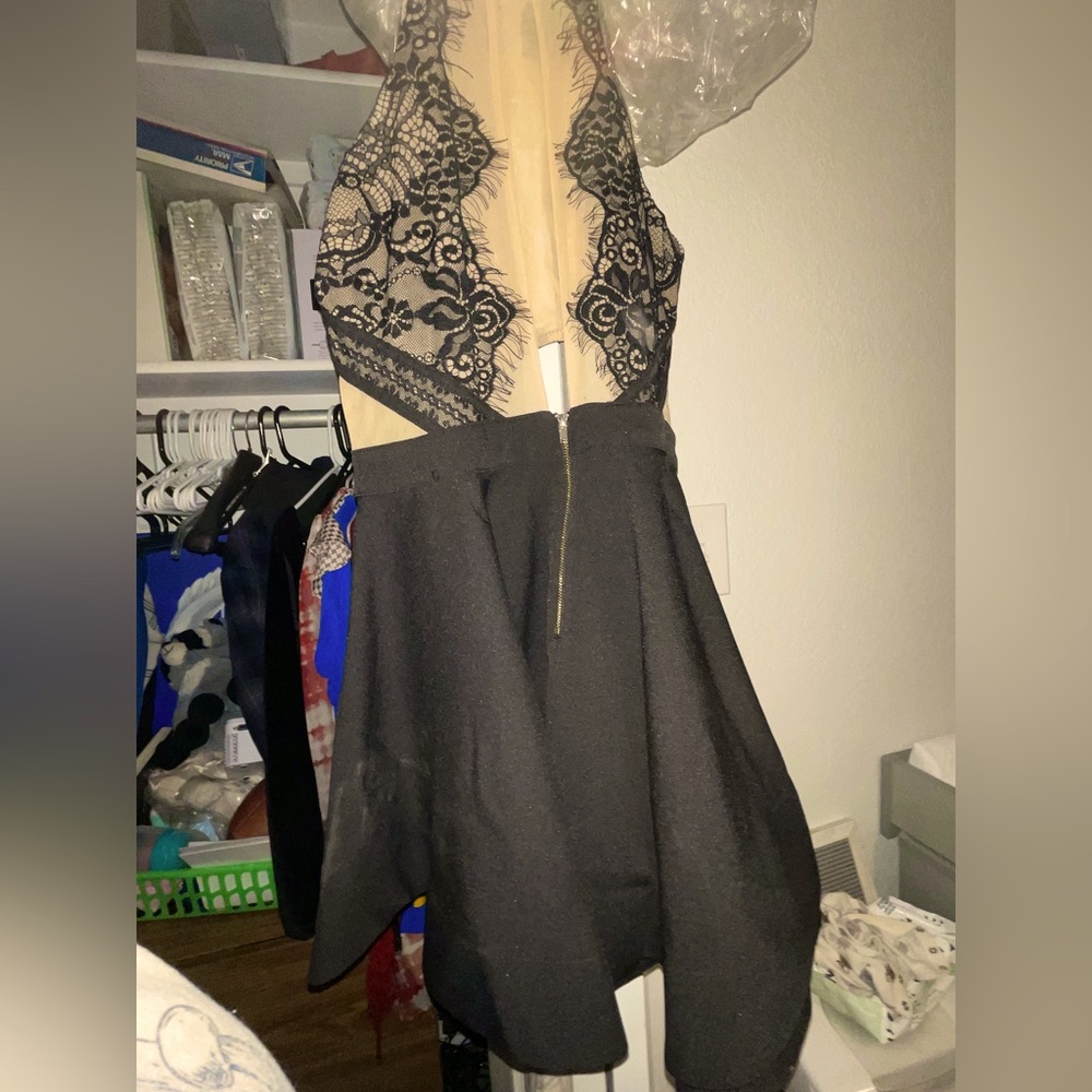 Luxxel lace top ruffled skater dress size M